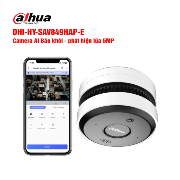 Camera AI cảnh báo khói lửa 5MP DAHUA DHI-HY-SAV849HAP-E Camera AI cảnh báo khói lửa 5MP DAHUA DHI-HY-SAV849HAP-E