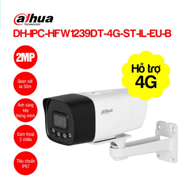 Camera IP ngoai trời thân trụ 4G DAHUA DH-IPC-HFW1239DT-4G-ST-IL-EU-B