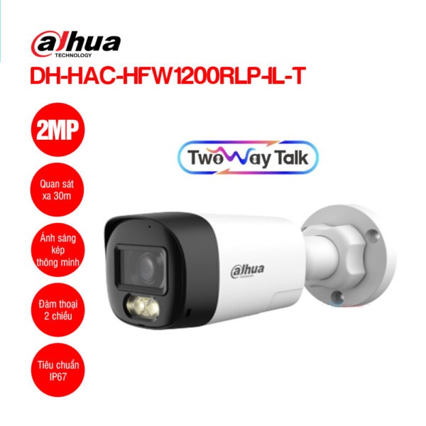 Camera HD-CVI ngoài trời thân trụ 2MP Dahua DH-HAC-HFW1200RLP-IL-T