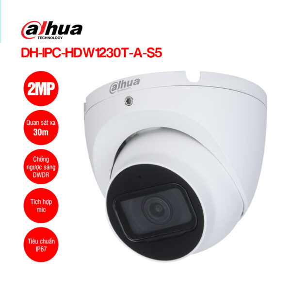 Camera IP Turret Full HD(2MP) DAHUA DH-IPC-HDW1230T-A-S5