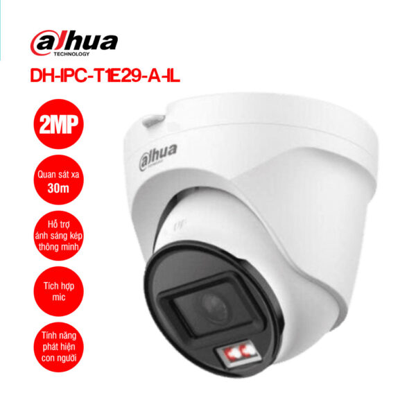 Camera IP trong nhà bán cầu full HD(2MP) DAHUA DH-IPC-T1E29-A-IL