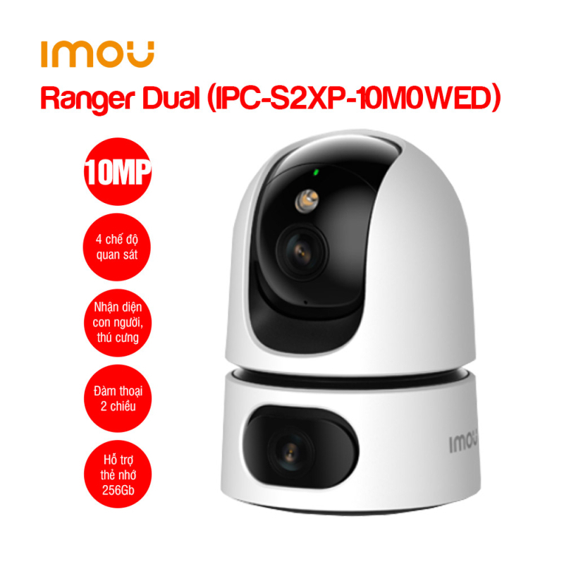 Camera wifi để bàn ống kính kép quay quét 10MP IMOU IPC-S2XEP-10M0S