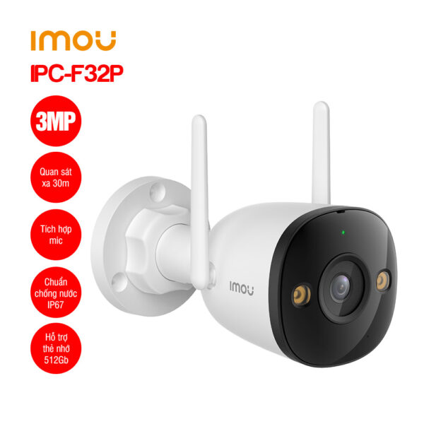 Camera Wifi ngoài trời kiểu thân trụ 3MP IMOU IPC-F32P