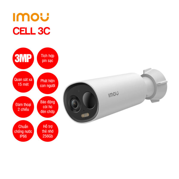Camera Wifi ngoài trời tích hợp pin IMOU CELL 3C 3MP