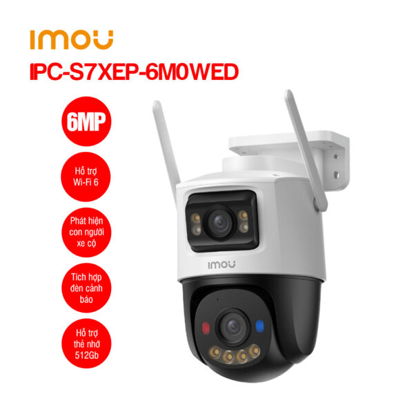 Camera Wifi ngoài trời mắt kép, quay quét 6MP iMOU IPC-S7XEP-6M0WED