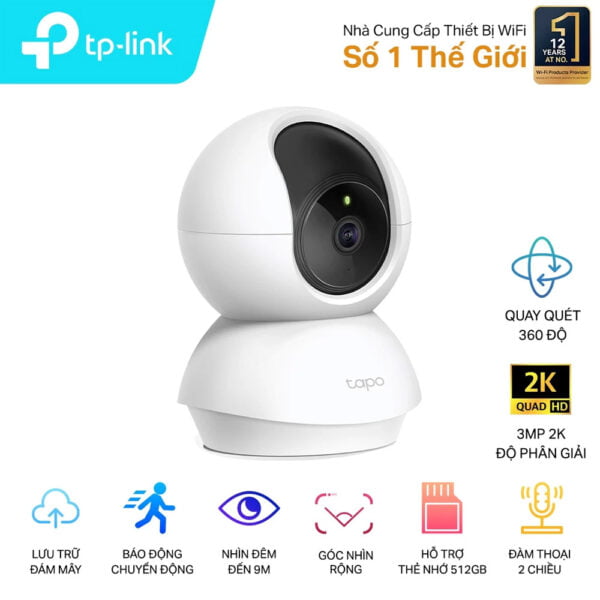 Camera Wifi quay 360 dạng để bàn 3MP TP-Link Tapo C210