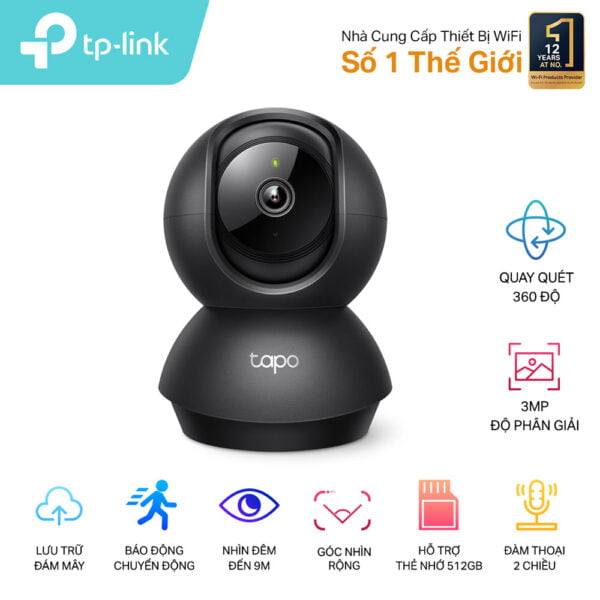 Camera Wifi trong nhà kiểu để bàn 3MP TP-Link Tapo C211