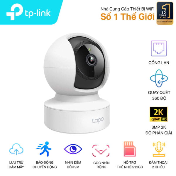 Camera Wifi trong nhà 3MP TP-Link Tapo C212 2K