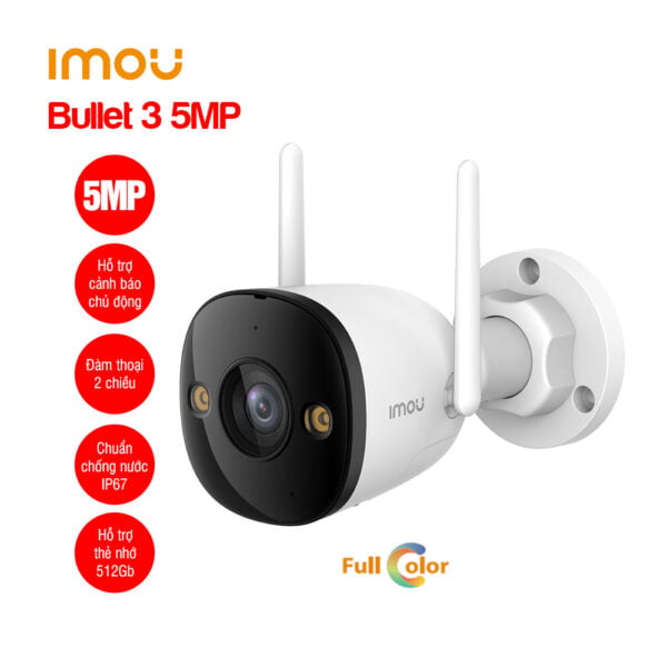 Camera Wifi Bullet ngoài trời Full Color 5MP iMOU IPC-S3EP-5M0WE