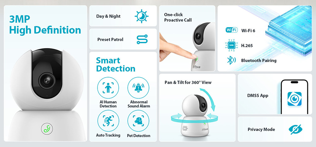 Camera Wifi trong nhà dạng bàn Dahua Hero B1 3MP DH-H3B