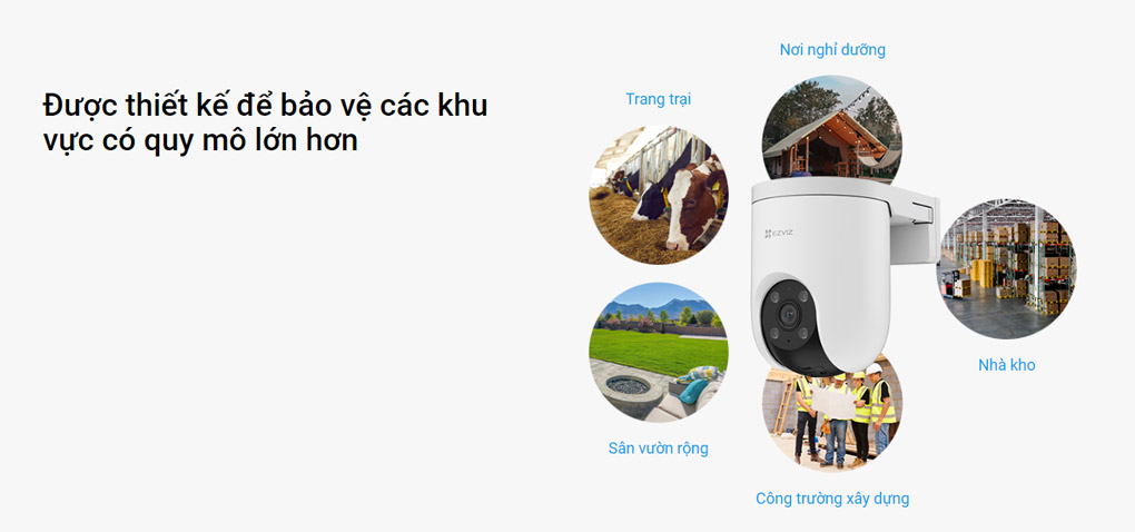 Camera AI Quay Quét 360 độ dùng Sim 3MP EZVIZ H8c 4G 2K