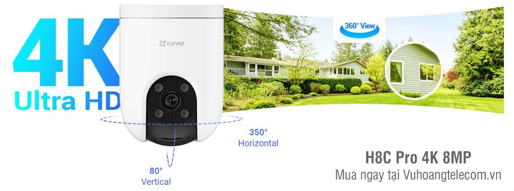 Camera ngoài trời WiFi (SpeedDome) 4K (8MP)  EZVIZ H8C Pro