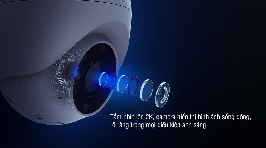 Camera WiFi bán cầu(Turret) AII thông minh 3MP EZVIZ H4 2K