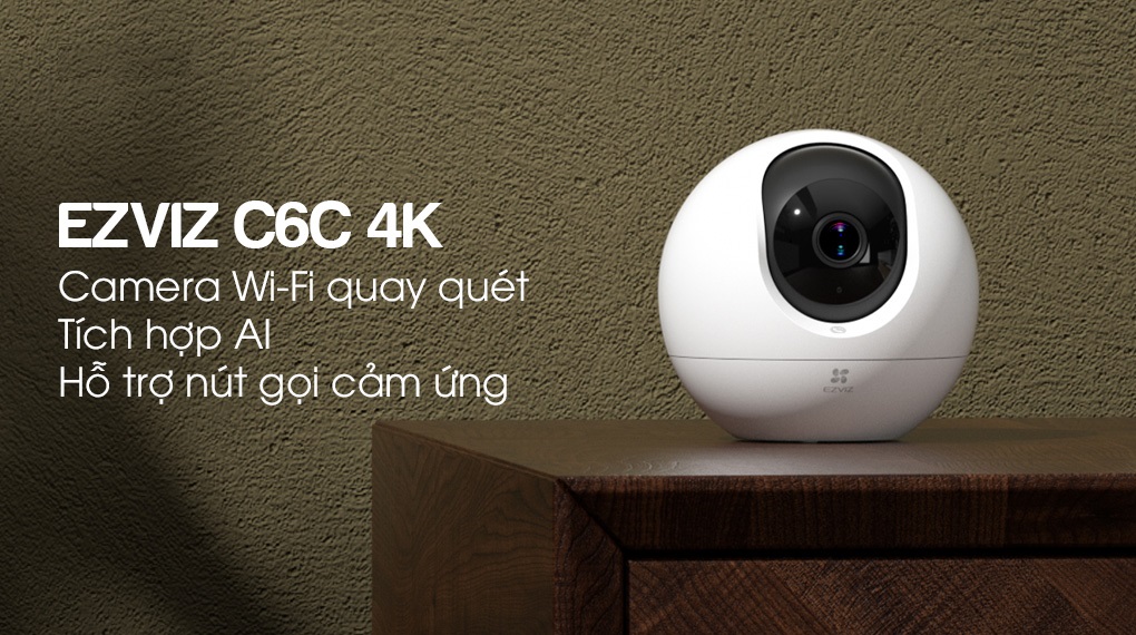 Camera Wifi trong nhà 360 độ, AI thông minh EZVIZ C6C 4K