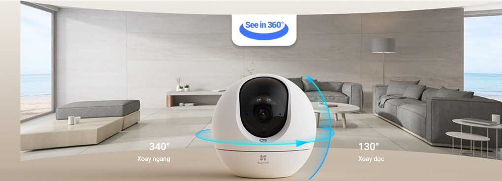 Camera Wifi trong nhà 360 độ, AI thông minh EZVIZ C6C 4K