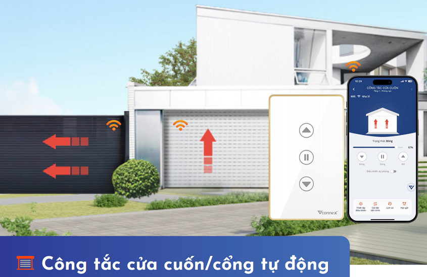 công tắc cửa cuổn, cổng thông minh Vconnex
