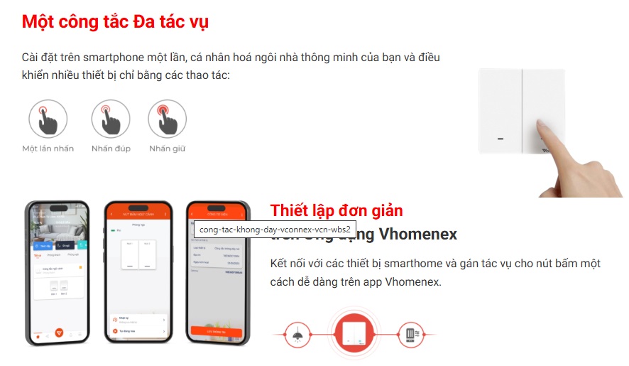 công tắc không dây Vconnex