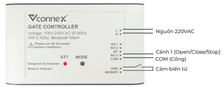 Hướng dẫn sử dụng bộ điều khiển cửa cổng thông minh Vconnex